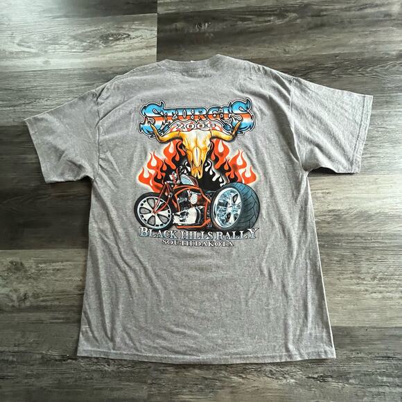2006 Sturgis Black‎ Hills Rally South Dakota Heather Grey Biker Graphic Tee - Picture 2 of 8
